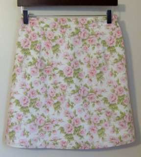 Shoshanna pink green floral tie back short skirt 8  