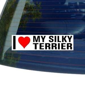  I Love Heart My SILKY TERRIER   Dog Breed   Window Bumper 