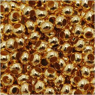 Genuine Metal Seed Beads 6/0 24Kt Gold Plated 30 Grams  