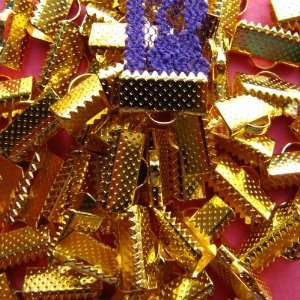   pcs. of 13mm or 1/2 inch Gold Ribbon Clamps with Loop (Bulk/Wholesale