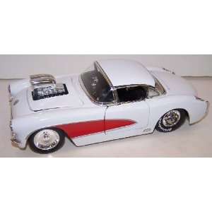   Big Time Muscle with Blown Engine 1957 Chevy Corvette in Color White