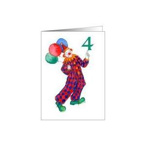  Clown 4th Birthday Card Card Toys & Games