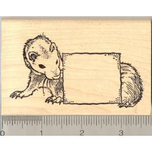  Ferret with Blank Sign Rubber Stamp Arts, Crafts & Sewing