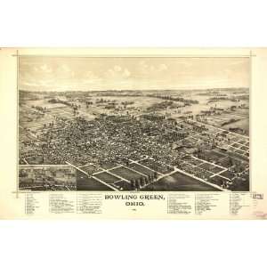  Historic Panoramic Map Bowling Green, Ohio 1888. Burleigh 