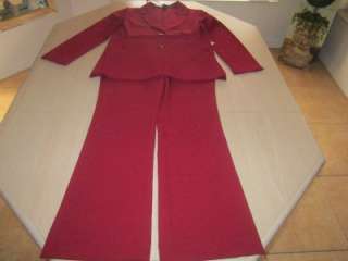 Vezucci size Small Blazer & size 6 Pants Burgundy Stretch Suit Set 