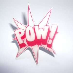   Pink & White POW Comic Book Ring (Adjustable low nickel ring) Jewelry