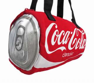 Coca Cola Classic Can Shaped Canvas Barrel Purse Bag Coke Color RED 