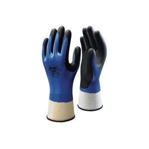 Showabest Size 8 Black And Blue Nitrile 377 Atlas Coated Work Gloves