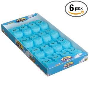 Marshmallow Peeps Blue Bunnies, 4.5 Ounce, 16 Count Boxes (Pack of 6 