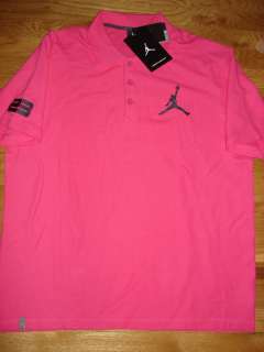 Jordan Jumbo Jumpman Mens Polo Shirt Pink/Black SMALL  