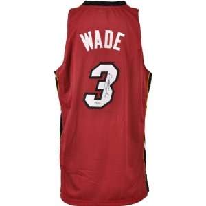  Dwyane Wade Autographed Jersey  Details Miami Heat, Red 