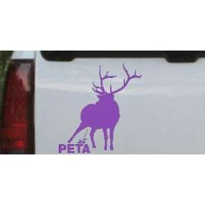 Purple 8in X 7.5in    Pee On PETA Hunting And Fishing Car Window Wall 