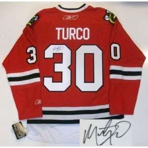  Marty Turco Signed Uniform   Chicago Blackhawks Rbk 