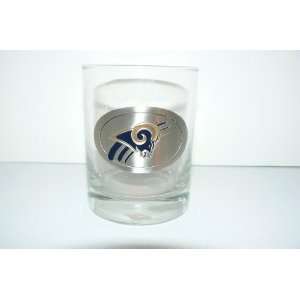  NFL St Louis Rams Drinking Glass with Pewter Sculpted Logo 
