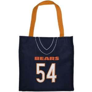  Chicago Bears #54 Brian Urlacher Navy Blue Jersey Tote Bag 
