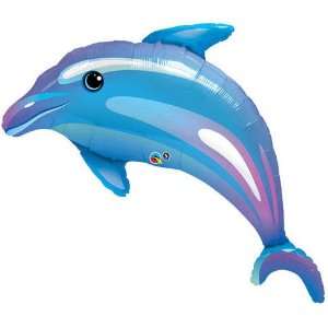  Large Blue Dolphin Shiney Water 42 Mylar Balloon Health 