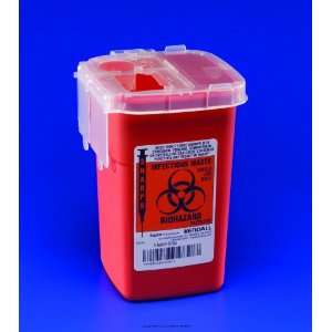 SharpSafety Autodrop Phlebotomy Container, Sharps Cntnr Red 1 Qt Liv 