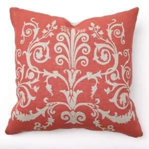    Center Scroll Print in Red Throw Pillow   Set of 2