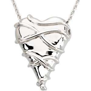   Heart Pendant On A 18 Inch Chain 22.75X16.75 mm CleverEve Jewelry