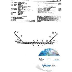  NEW Patent CD for BELT CONVEYORS 