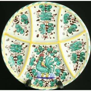  Vintage Italian Deruta Majolica Plate Green Rooster 
