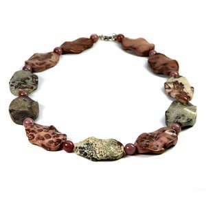  Turitella Jasper Crystal Necklace (with Rhodonite Beads 