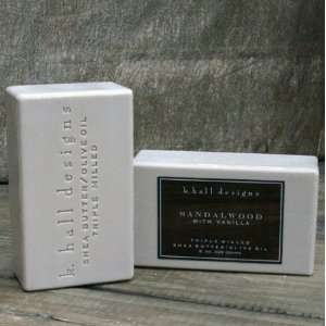   hall designs Sandalwood with Vanilla Triple Milled Shea Butter Soap