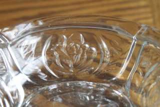 Vintage Etched Rose KIG Indonesia Cut Glass Candy Dish/Ash Tray  