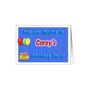  Coreys Birthday, Invitation to the Party Card Toys 