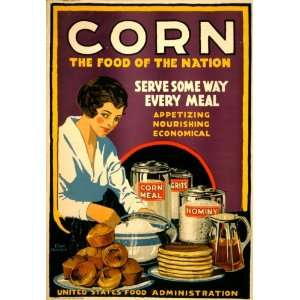    1918 Vintage Poster Corn   the food of the nation