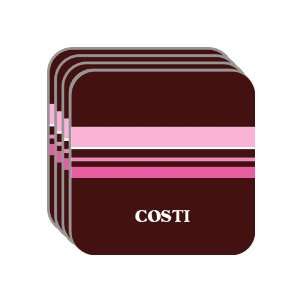 Personal Name Gift   COSTI Set of 4 Mini Mousepad Coasters (pink 