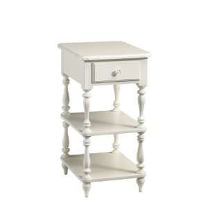  Accent Side Table Cottage Style in Shabby White Finish 