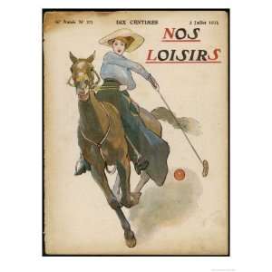 An Enthusiastic Lady Polo Player Giclee Poster Print, 9x12  