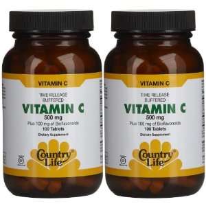  Country Life Vitamin C 500 mg w/ Rose Hips & Citrus Tabs 