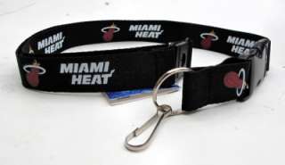 Miami Heat Team Black Lanyard Key Chain ID Strap  
