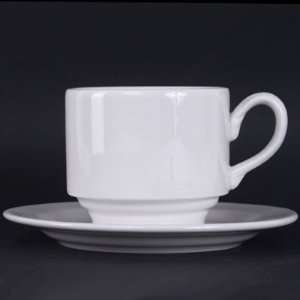  QS Pristine White Tea / Coffee Cups   7 Oz.   Chinaware 