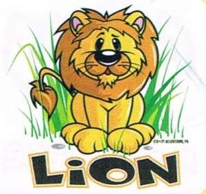 LION Cute Jungle Safari Cool Animals Kids Funny T Shirt  