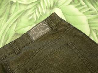   AUTHENTIC GUESS Black and Gold 5 Pocket Flat Front Jeans Womens Sz 4