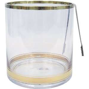  Large Colin Cowie Ice Bucket with Stainless Tongs   Gold 