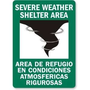 Severe Weather Shelter Area (with graphic) (Bilingual) High Intensity 