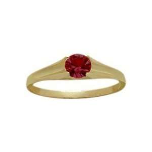   Yellow Gold Genuine 0.35tcw. Ruby July Baby Gemstone Ring Jewelry