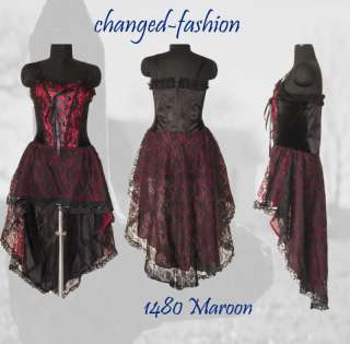 Gothic Corset Dress Maroon Victorian Dress Sale1480 S/M  