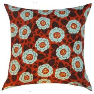   Orange Floral Throw Pillow (Insert Sold Separately)