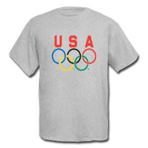 Team USA 5 Rings Logo Short Sleeve Tee Shirt  Sports 