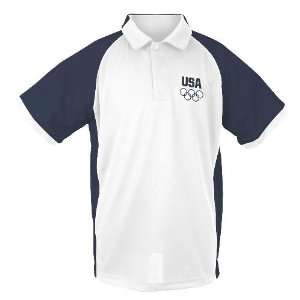 Team USA Mens Short Sleeve Coaches White Polo Shirt  