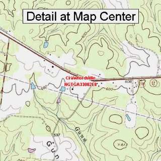  USGS Topographic Quadrangle Map   Crawfordville, Georgia 