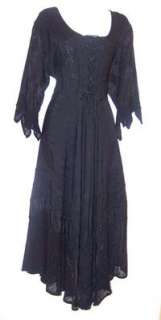 Renaissance Victorian Gypsy Corset Dress Black LP NA045  