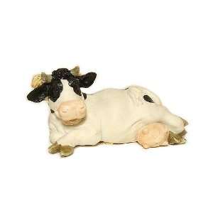 Small Resting and Relaxing Cow Collectable Figurine 