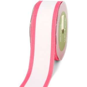  May Arts 1 1/2 Inch Wide Ribbon, White Grosgrain with 