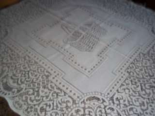 IVORY COTTON LACE TABLECLOTH SQUARE 36 X 36 ITCB178  